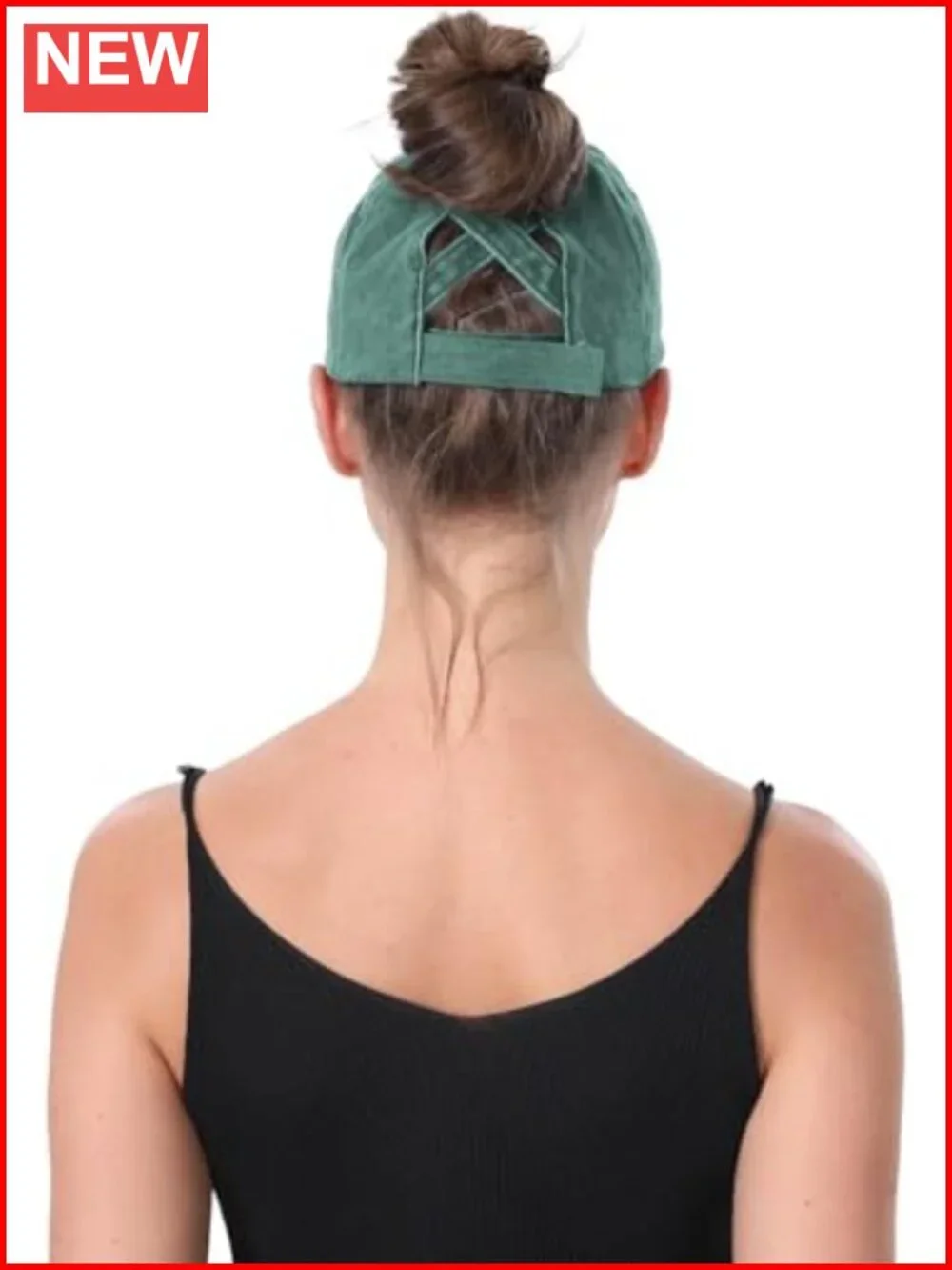 Ponytail Criss Cross Baseball Cap High Messy Bun Trucker Hat Cotton Washed Dad